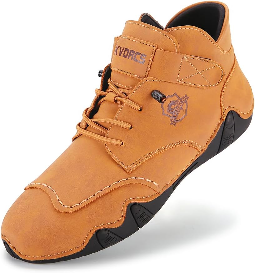 

Мужские повседневные ботинки Чукка выше щиколотки, средние, для прогулок и вождения, шнуровка Kvdrcs, светло-коричневый