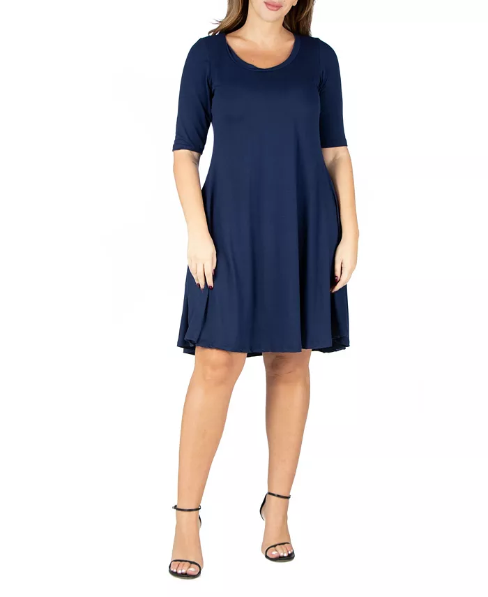 

Платье миди plus size 24seven Comfort Apparel, синий
