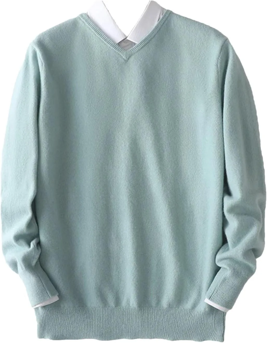 

Мужской свитер из мериносовой шерсти с V-образным вырезом