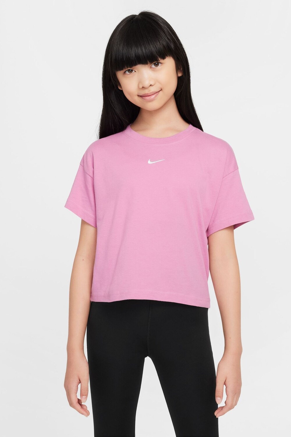 

Спортивная свободная футболка из 100% хлопка Nike, розовый