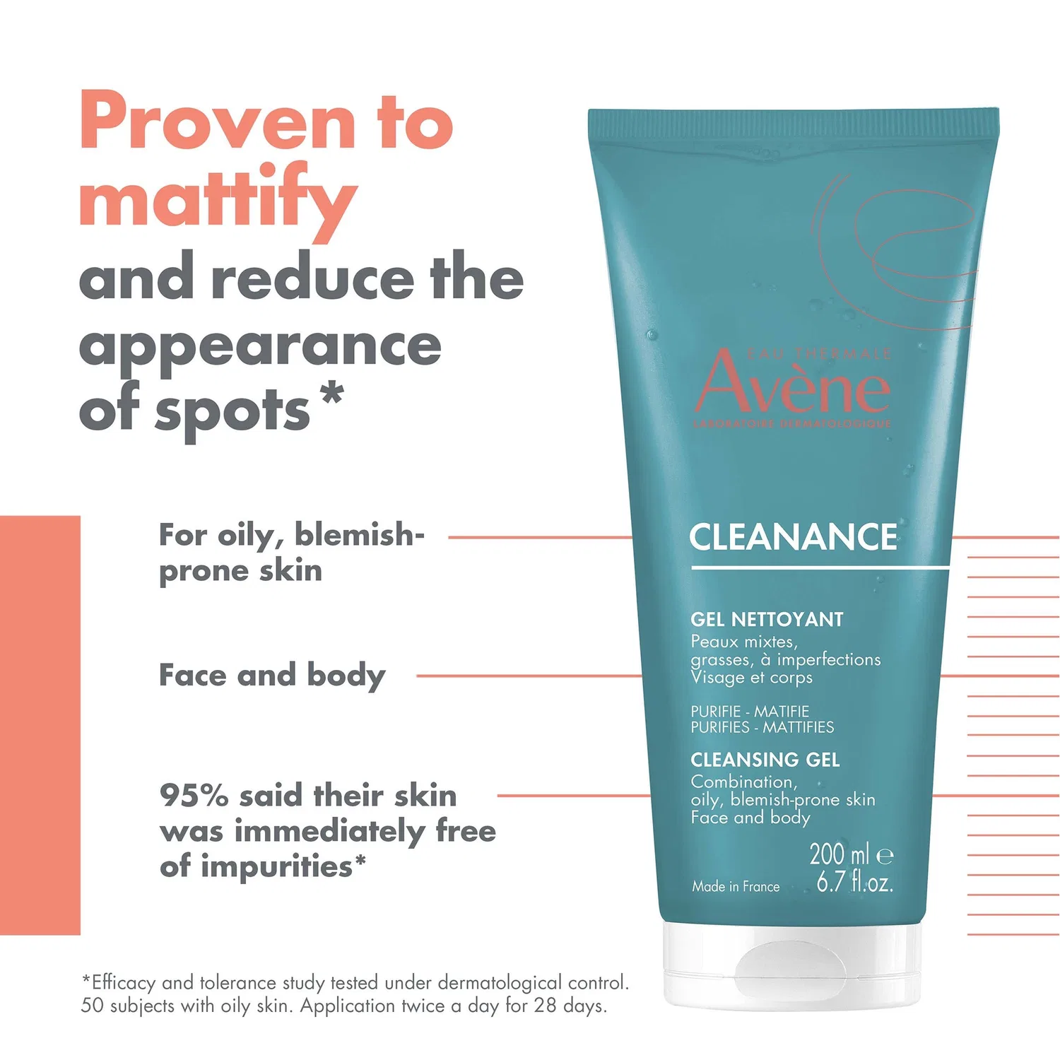 Гель для умывания Avene — Очищающий гель Cleanance для жирной, склонной к высыпаниям кожи, Avène, 200 мл — фото 2