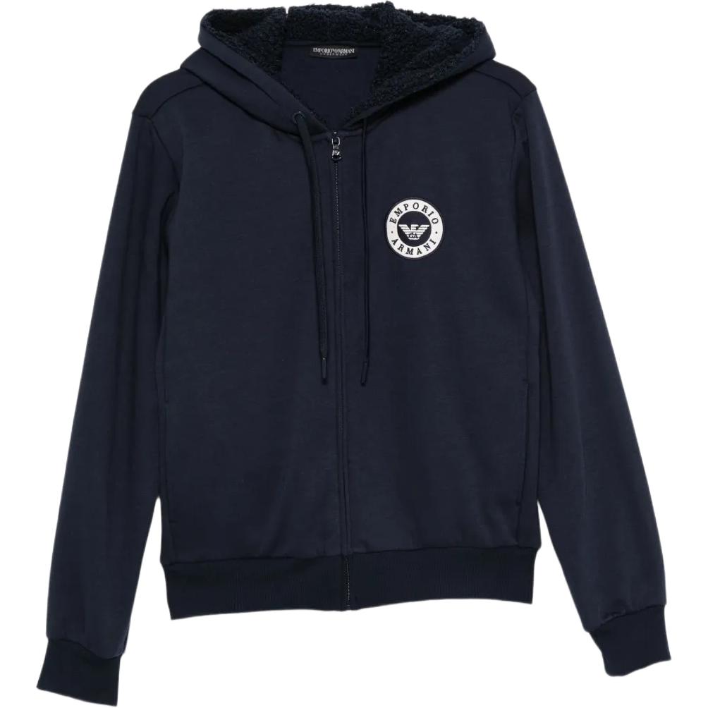 

Худи с логотипом на заплатке EMPORIO ARMANI, темно-синий