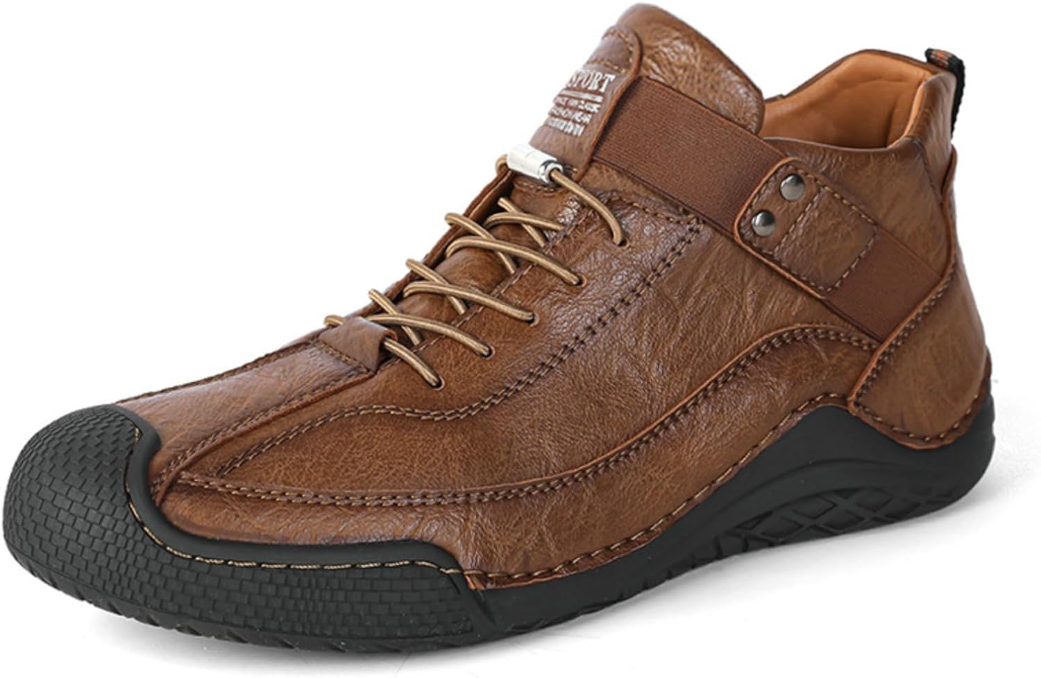 

Мужские оксфорды с массивной подошвой, кожаные ботинки на платформе, эластичные ботильоны, водонепроницаемые ботинки для повседневной носки на улице Azttoztto, хаки