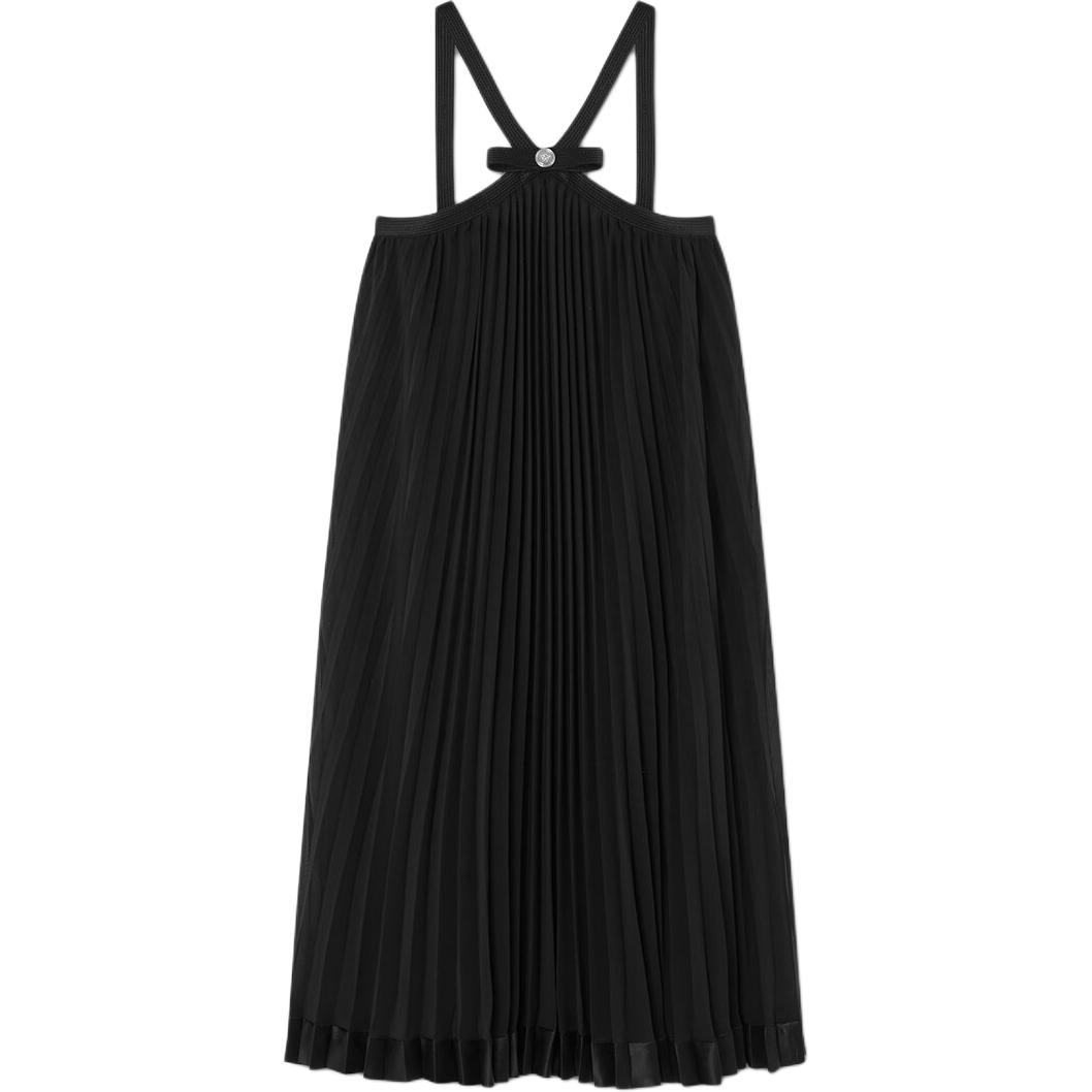 

Плиссированное платье-комбинация VERSACE, черный
