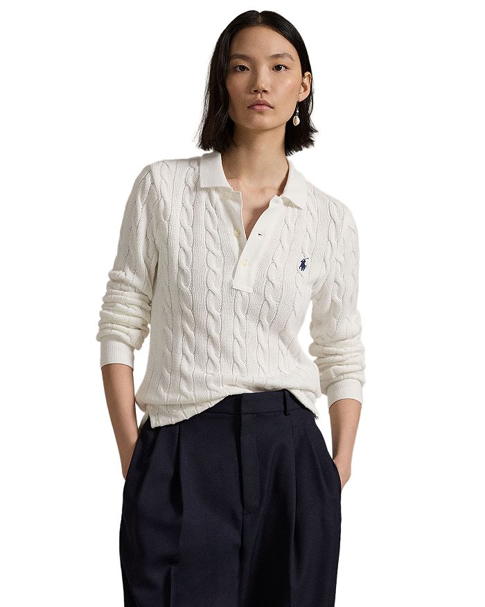 

Рубашка-поло Lauren Ralph Lauren Cable Knit, белый