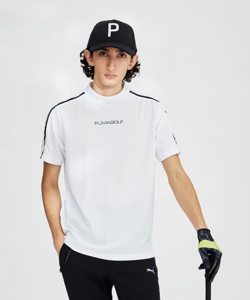

Мужская футболка для гольфа PUMA SB Line с коротким рукавом и воротником-стойкой SPO, белый