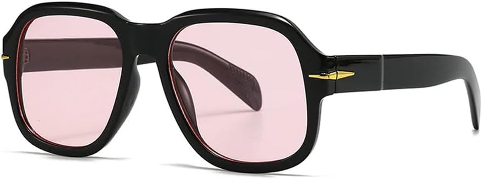 

Солнцезащитные очки LVTFCO Rivet Retro для женщин и мужчин, модные винтажные панк-очки, популярные очки с большой оправой для активного отдыха, защита от УФ-излучения UV400, Black Pink