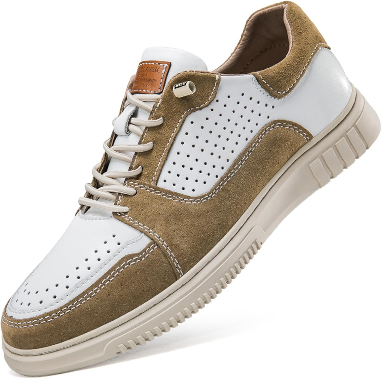 

Мужские модные ретро-кроссовки из премиальной кожи, повседневные стильные мужские кроссовки для прогулок, размеры 6-14 Abborora, белый