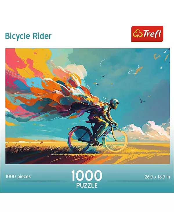 Красный пазл из 1000 деталей - велосипедист Trefl, multi-color — фото 3