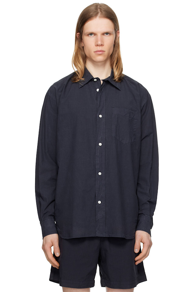 

Хлопковая рубашка с тенселом Norse Projects, синий