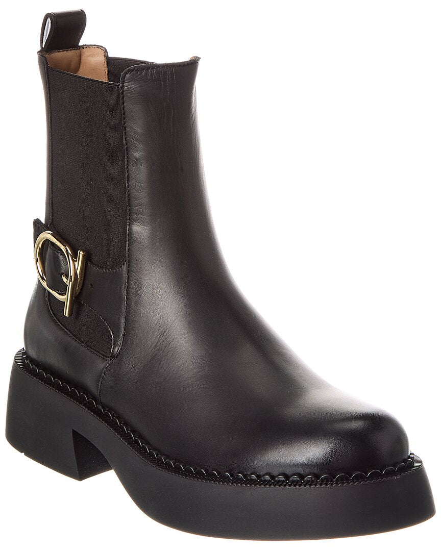 Феррагамо Тиа кожаные ботинки Salvatore Ferragamo, черный