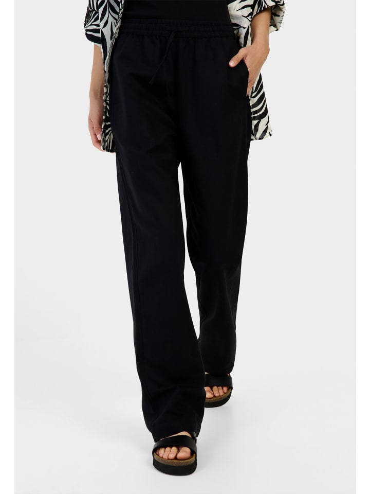 

Camel Active Летние брюки свободного кроя из льняной смеси черного цвета