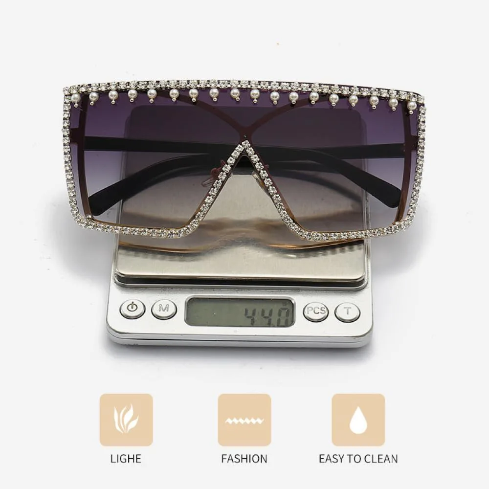 

Винтажные солнцезащитные очки MUTYNE с квадратной оправой и крупными бриллиантами, модные женские очки класса люкс в большой оправе, трендовые модели, Blue Pink