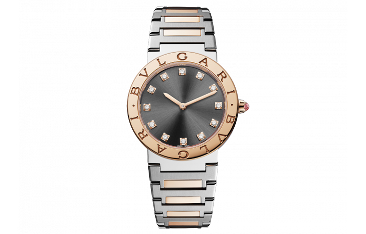 

BVLGARI Женские часы на кварцевом механизме с серым циферблатом и браслетом из нержавеющей стали