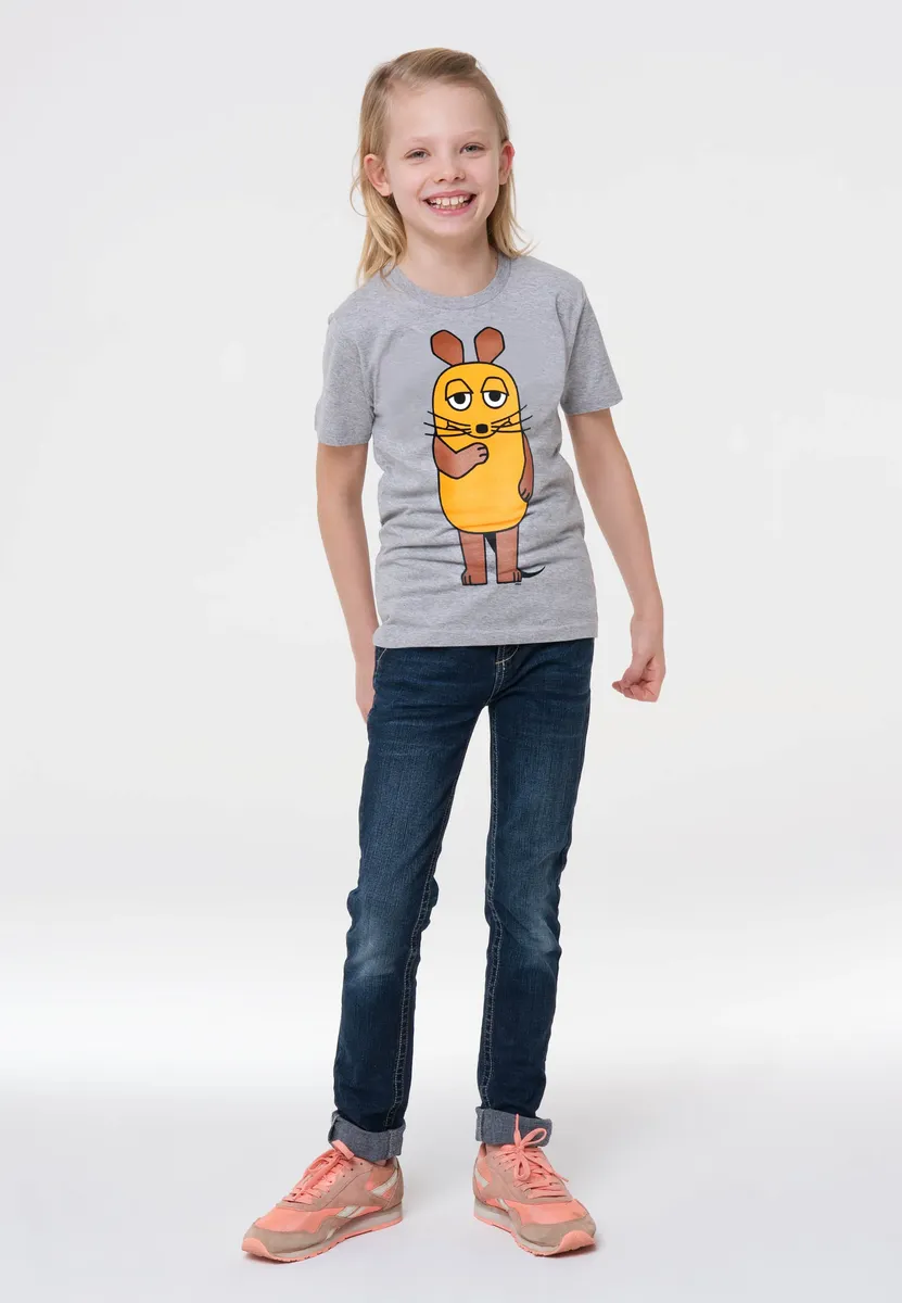 Logoshirt Футболка "Sendung mit der Maus - Maus", с классным принтом, цвет Grau-Meliert — фото 3