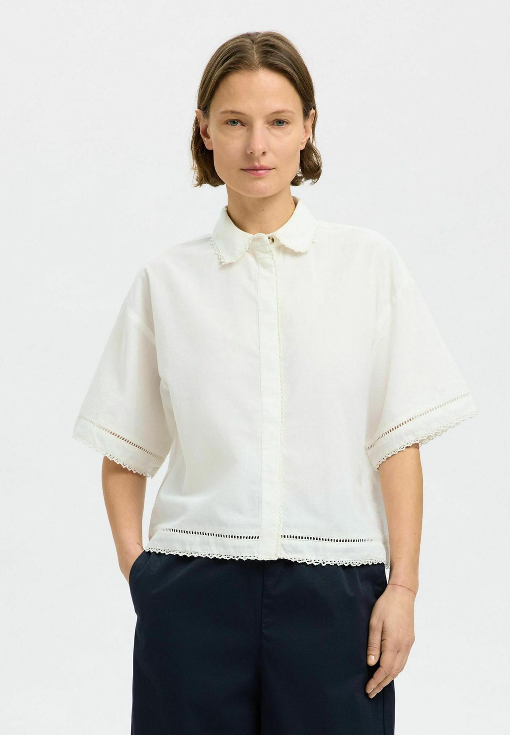 

Блузка на пуговицах SLFNOVI DETAIL Selected Femme, белый