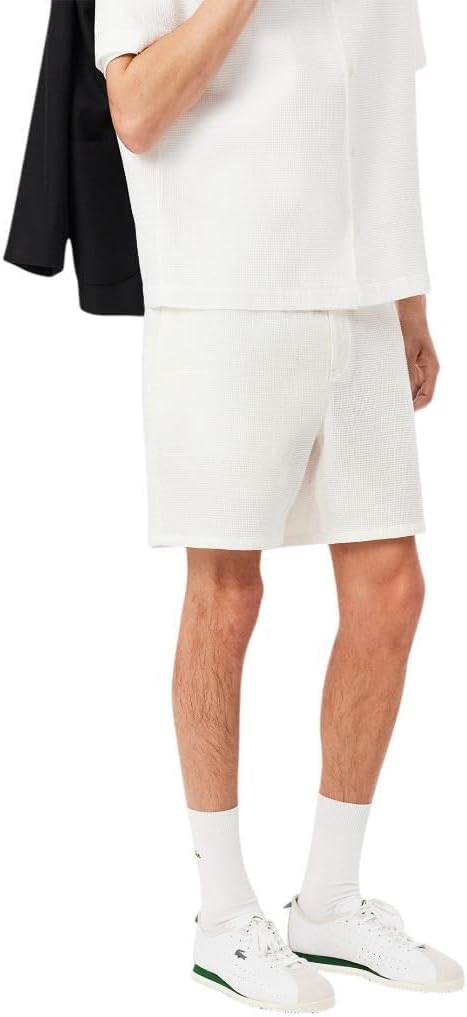 Шорты Lacoste мужские свободные вафельные 6.25", White — фото 2