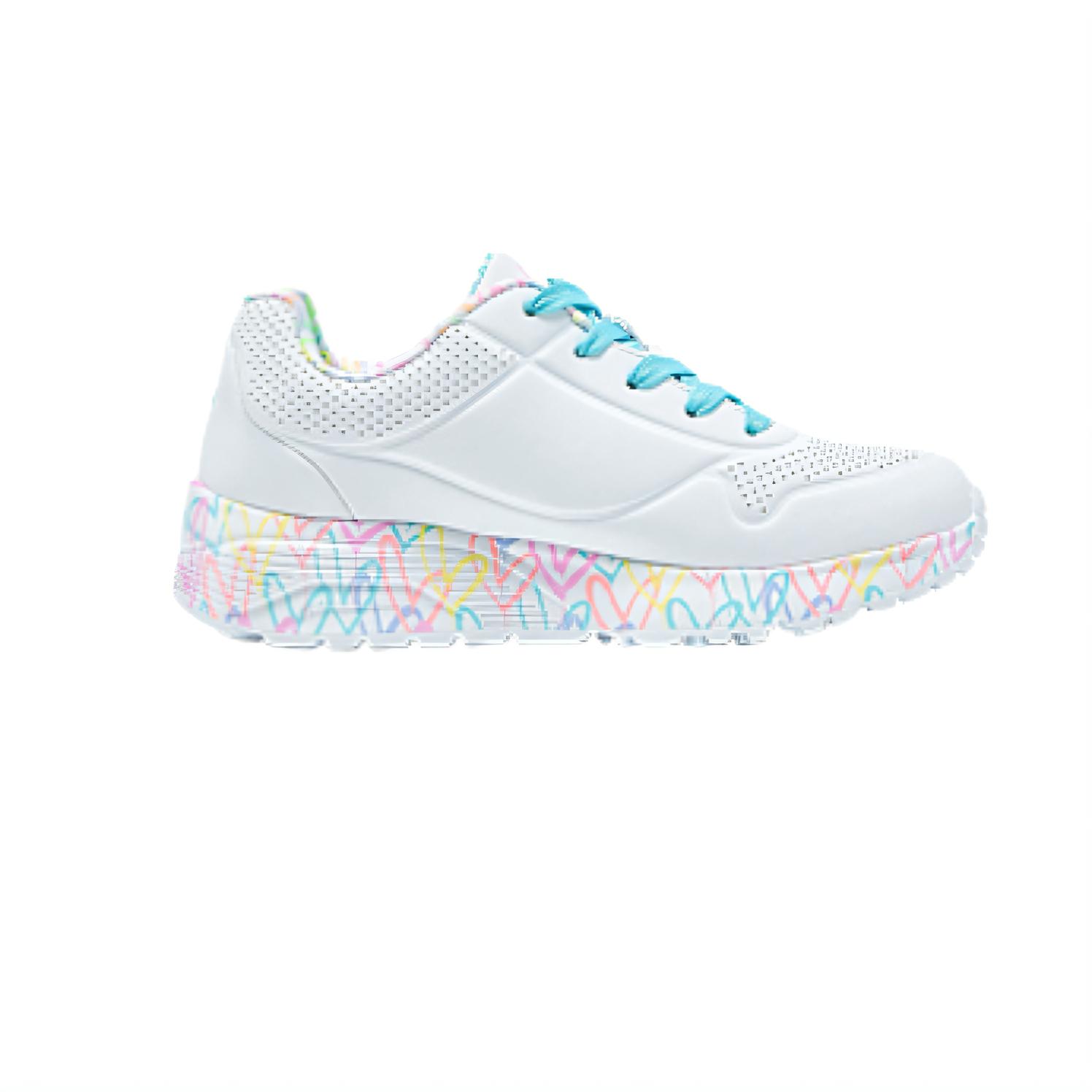 Skechers Kids Износостойкие мид-топы для детей White Pink Lake Blue — фото 2