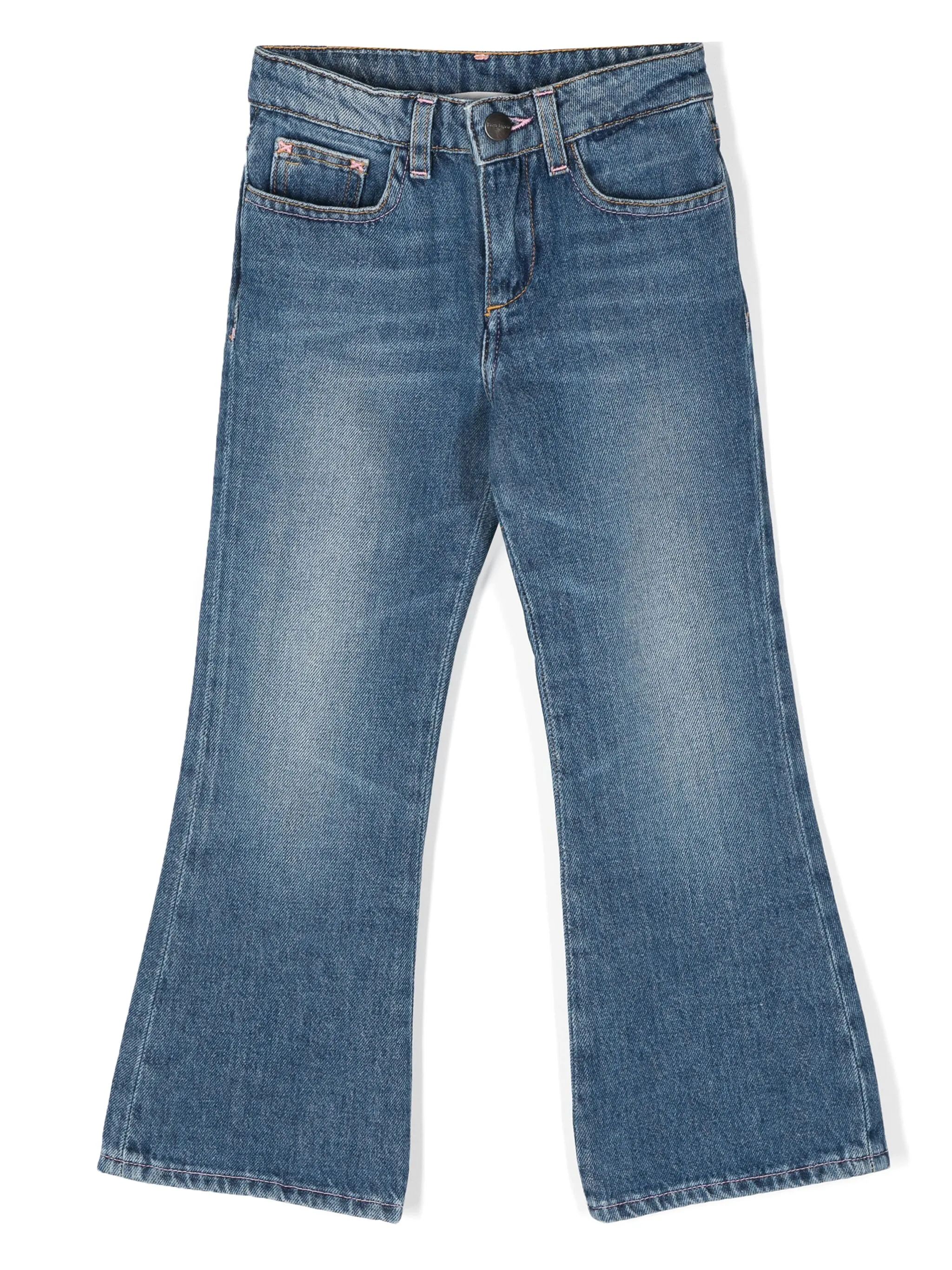 

Расклешенные джинсы с логотипом Palm Angels Kids, синий