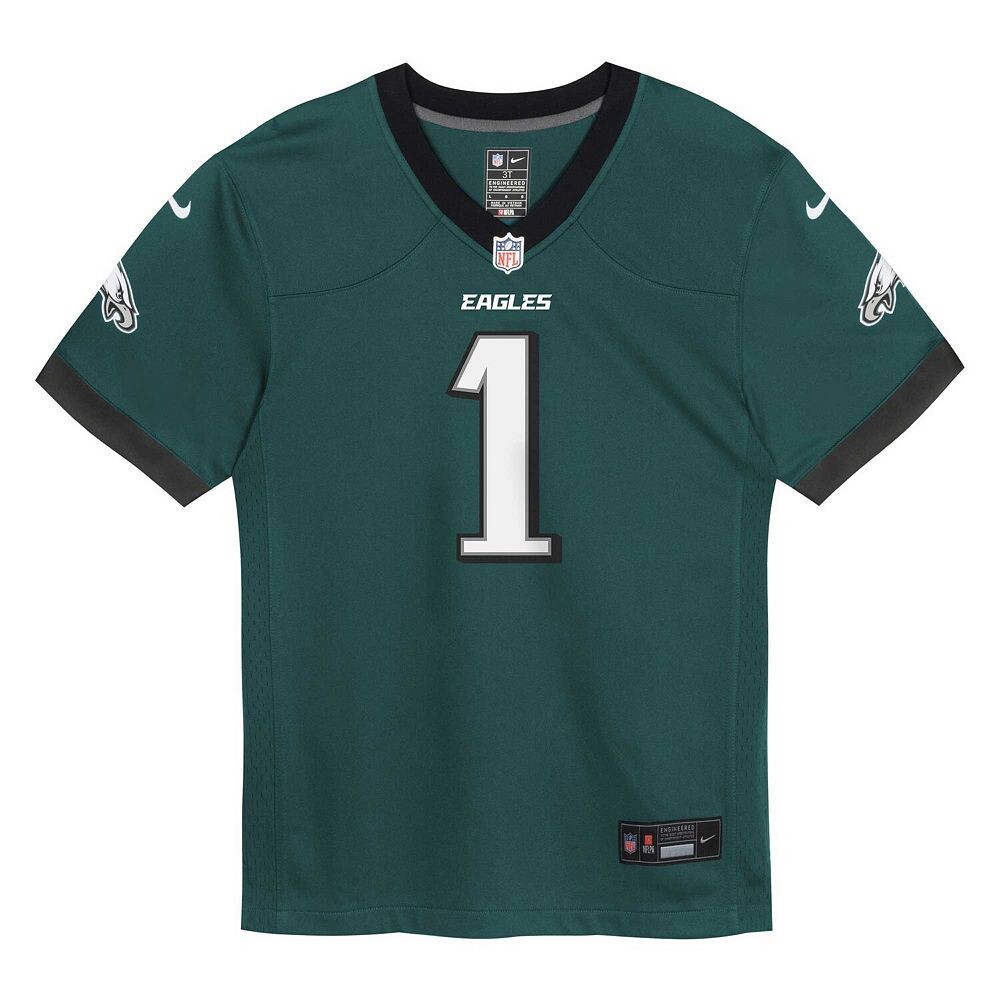 Футболка Nike Jalen Hurts Midnight Green Philadelphia Eagles для малышей, цвет Eag Green — фото 3