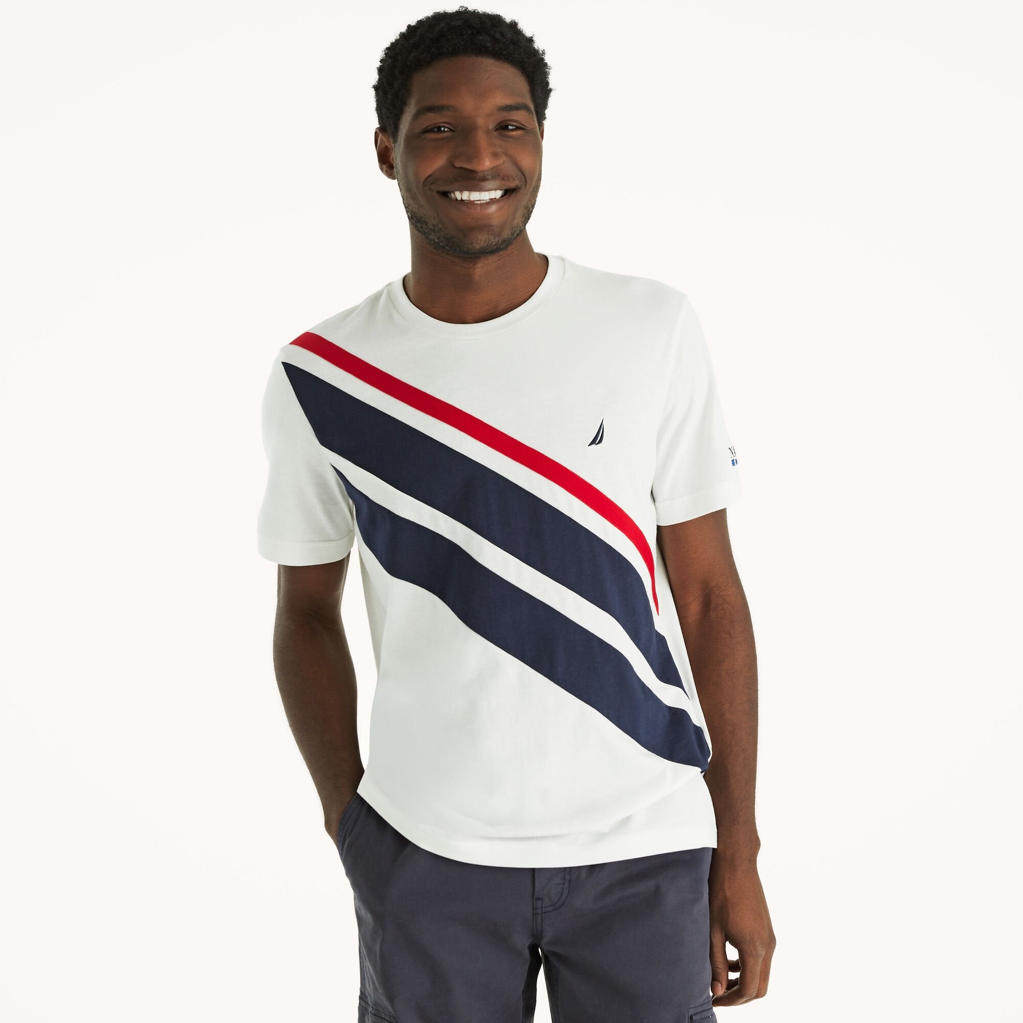 

Футболка мужская Nautica с круглым вырезом, цвет bright white