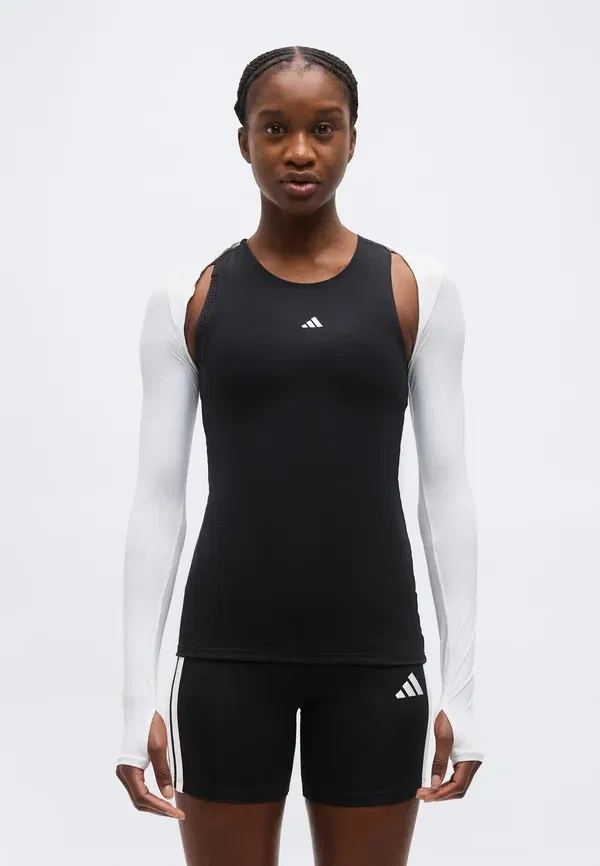 Топ Adidas Performance Power Essentials Workout Contour Shrug с длинным рукавом, белый
