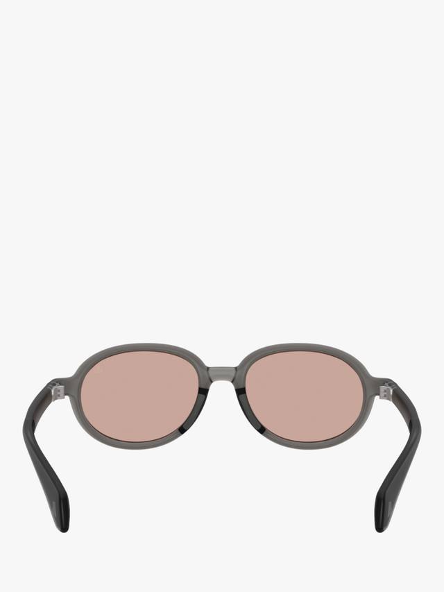 ME8006 унисекс овальные солнцезащитные очки Moncler, Shiny Grey/Pink — фото 4