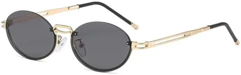 

Модные коричневые круглые овальные солнцезащитные очки без оправы для женщин, ретро-очки, квадратные круглые солнцезащитные очки для мужчин UV400 2027 года MTZJH, C1