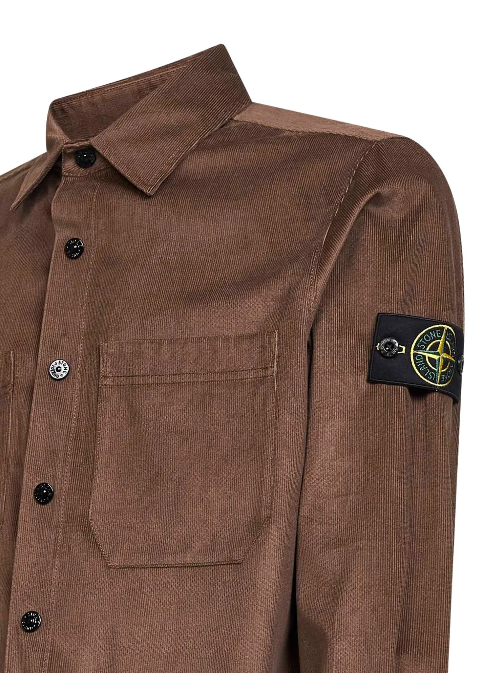 Рубашка с накладными карманами и длинными рукавами Stone Island, коричневый — фото 3