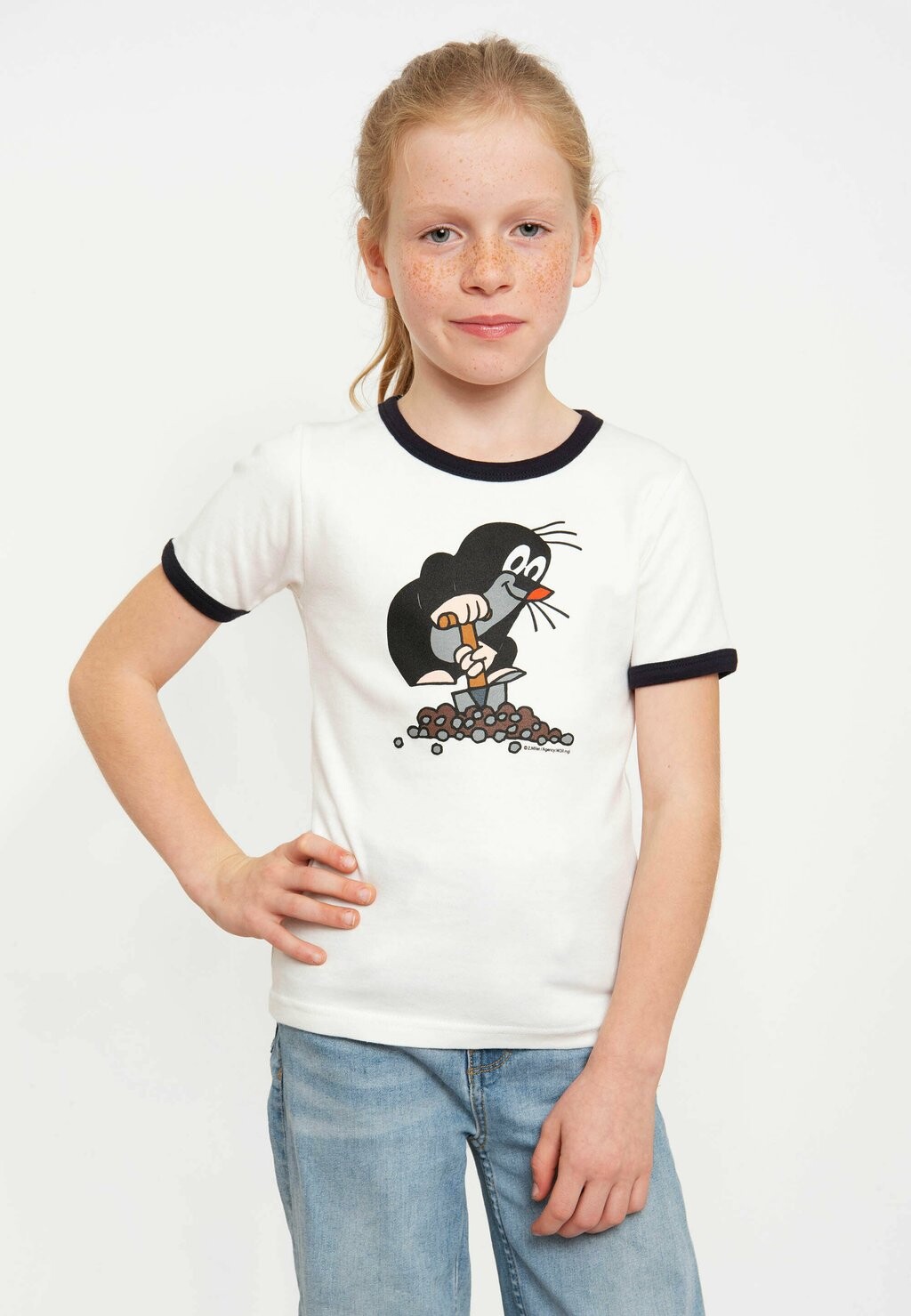 Футболка с принтом MAULWURF DER KLEINE LOGOSHIRT, цвет weiss dunkelblau — фото 3