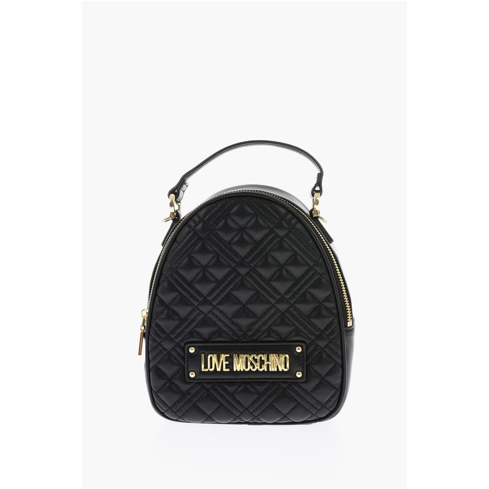 

Мини-сумка Love из стеганой искусственной кожи с золотистыми деталями Moschino, Black