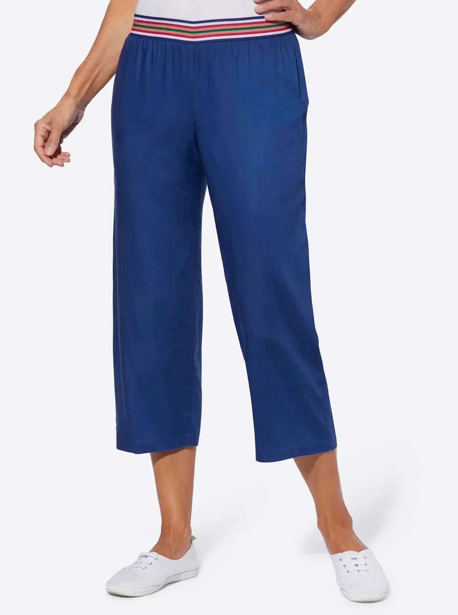 

Брюки без застежки Classic Basics, синий