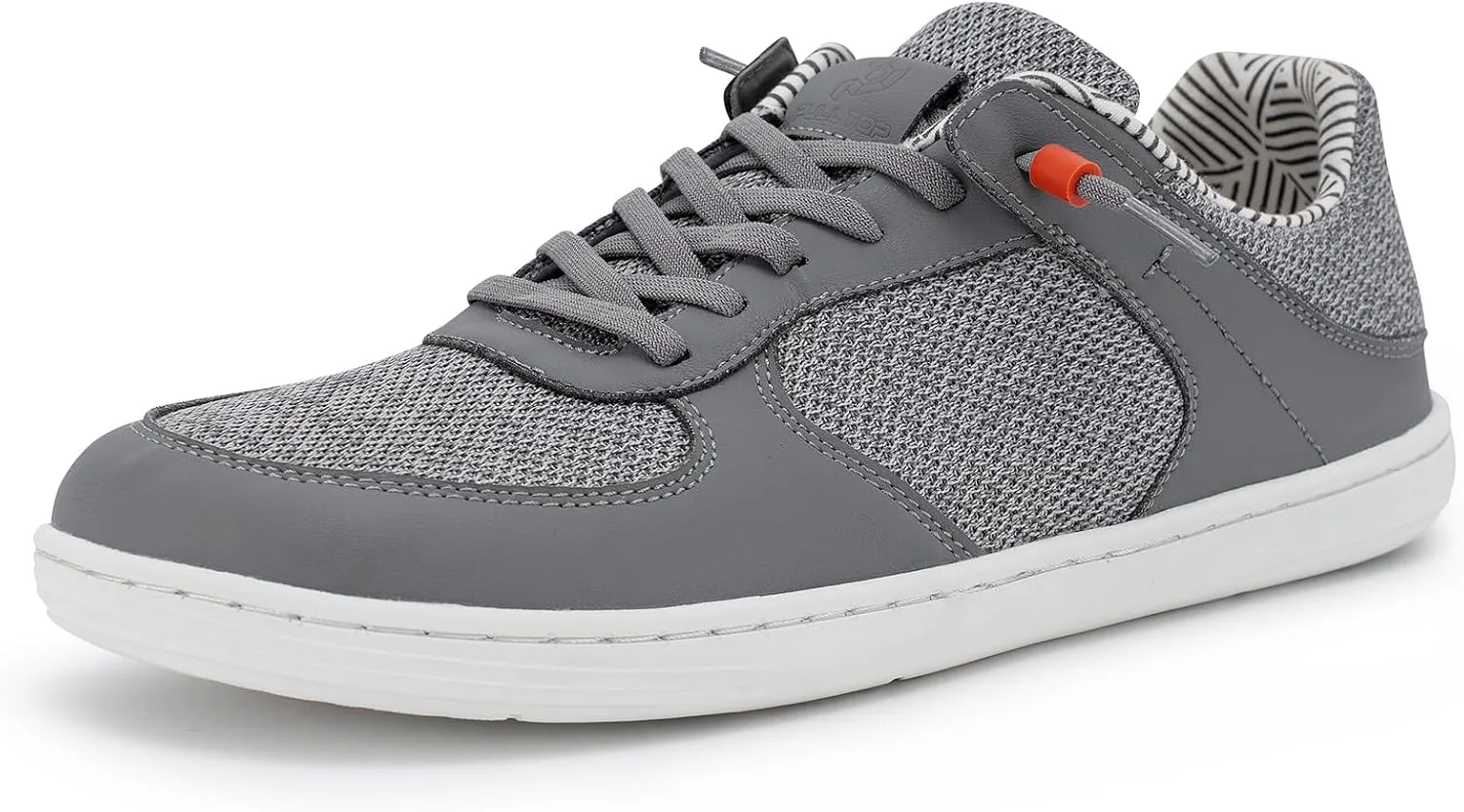 Мужские туфли Pulltop Barefoot с широкой носовой частью - минималистичные туфли-босоножки, кроссовки без каблука, слайпы для ходьбы, противоскользящие, серый