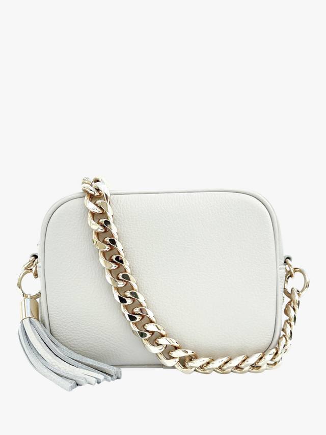 

Сумка для камеры из кожи с цепочкой вместо ремня Apatchy London, White