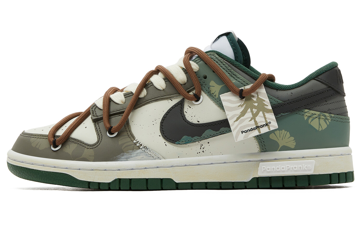 

Кроссовки Nike Dunk Skateboarding Shoes Unisex Low-top White/green/brown, коричневый