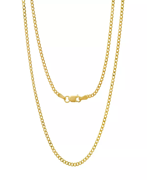 

Плоское кубинское ожерелье унисекс с покрытием из 14-каратного золота Steeltime, gold