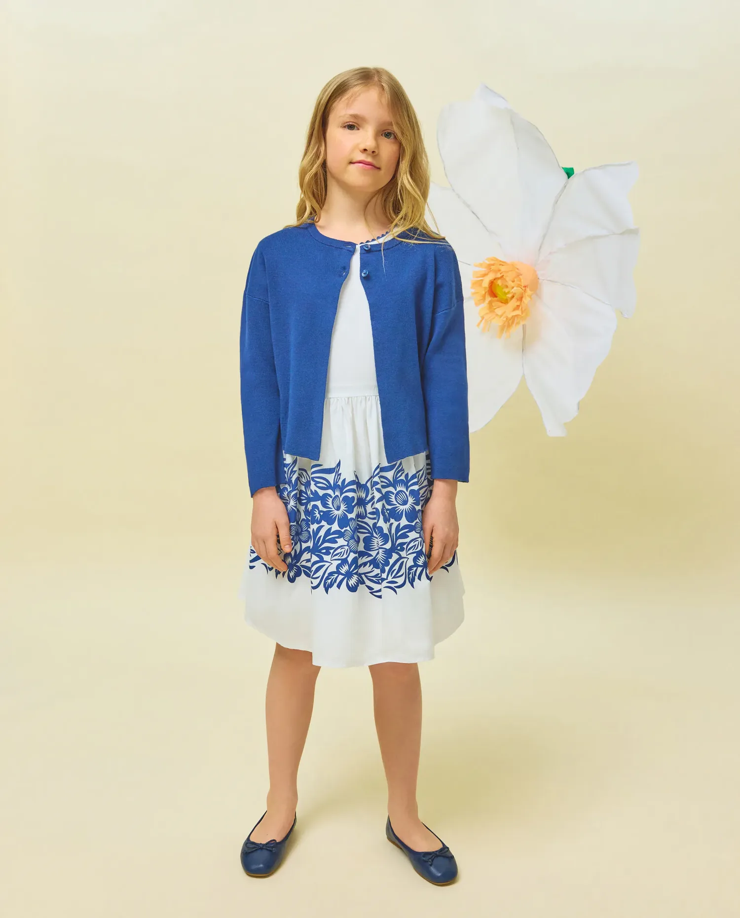 Базовая трикотажная куртка для девочки Kids El Corte Inglés, темно-синий