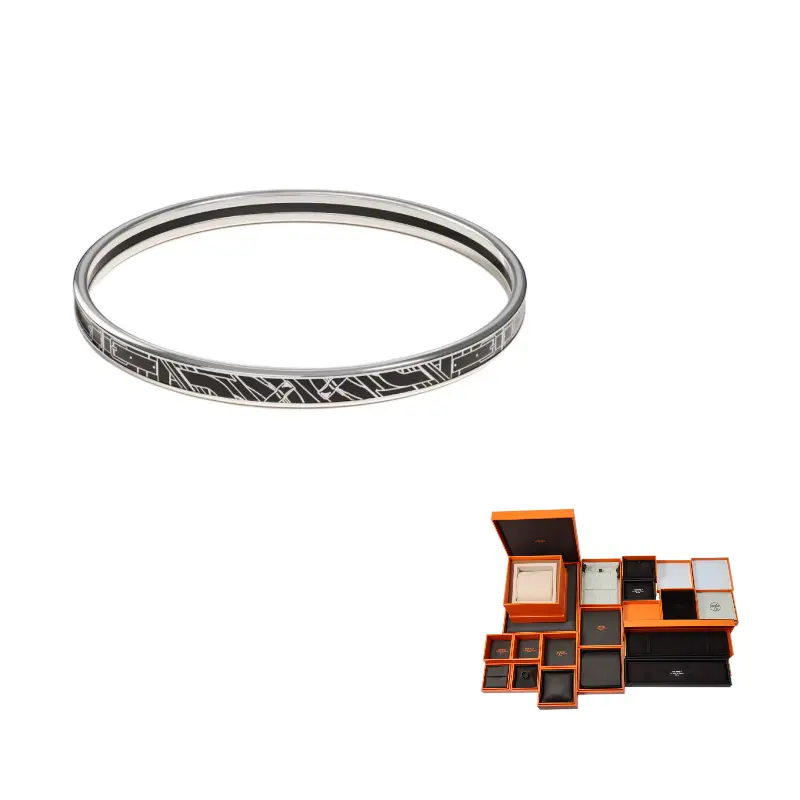 

HERMES Позолоченные палладием, эмалевые браслеты для женщин, серебро