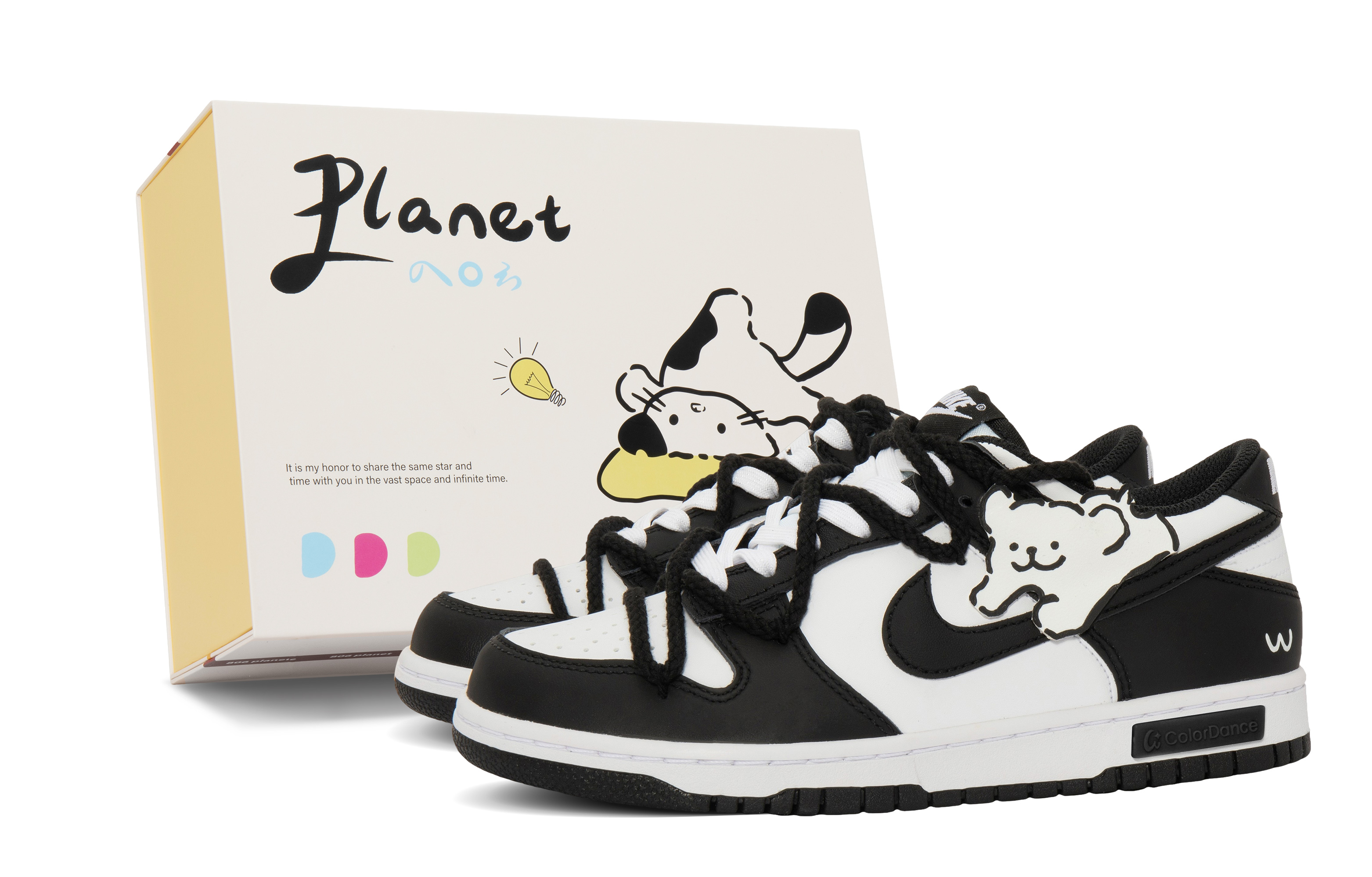 

Nike Детские кроссовки для скейтбординга Dunk 806 Planet Maltese с низким верхом, устойчивые к истиранию, черные, белые, для подростков