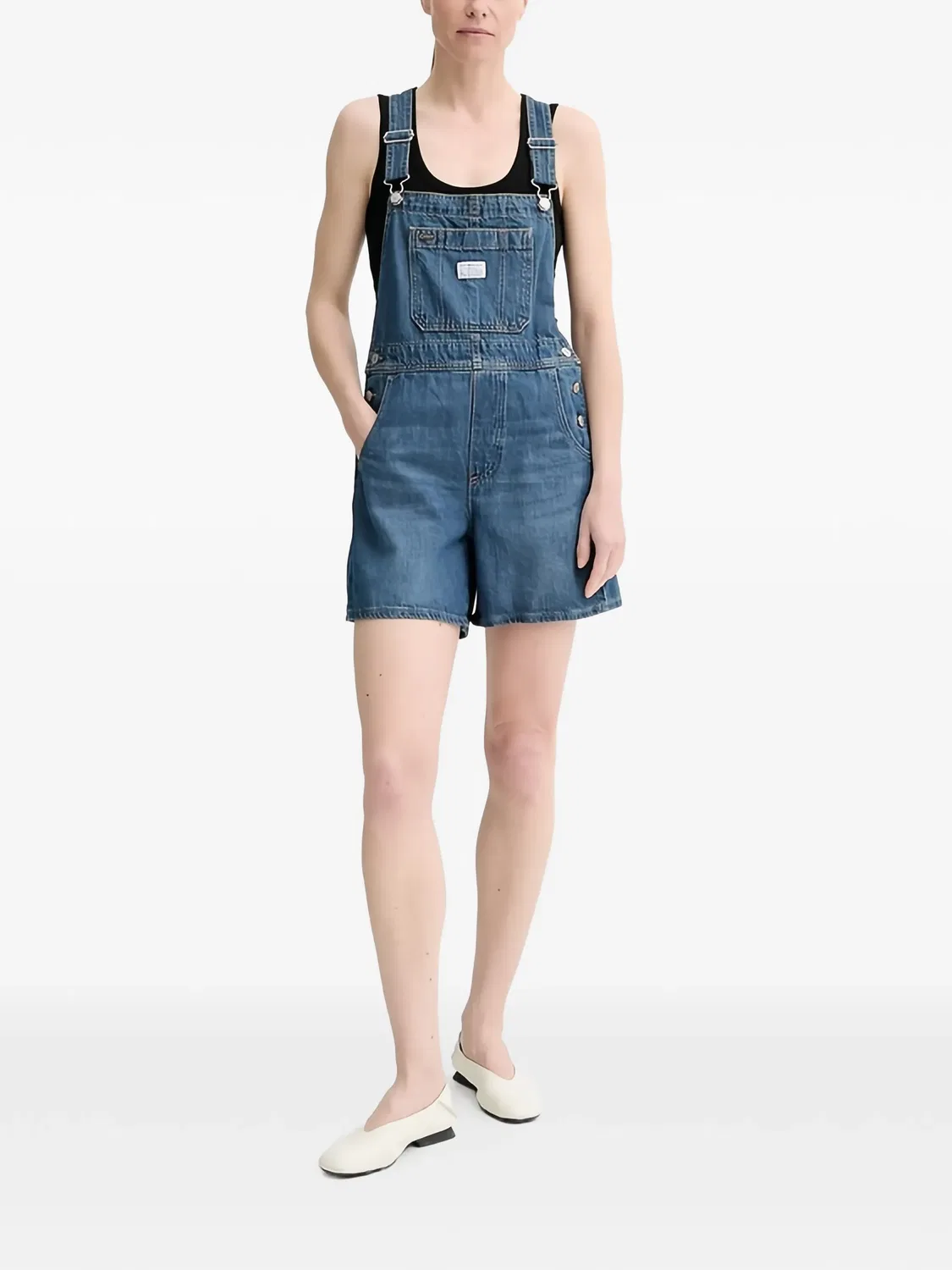 Джинсовый комбинезон с накладными карманами Levi's, синий