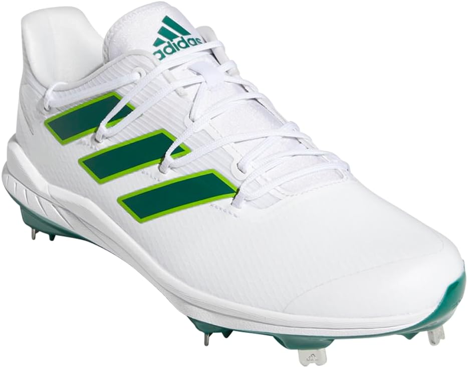 Бутсы Adidas Men's Adizero Afterburner 8, белый/зеленый — фото 3