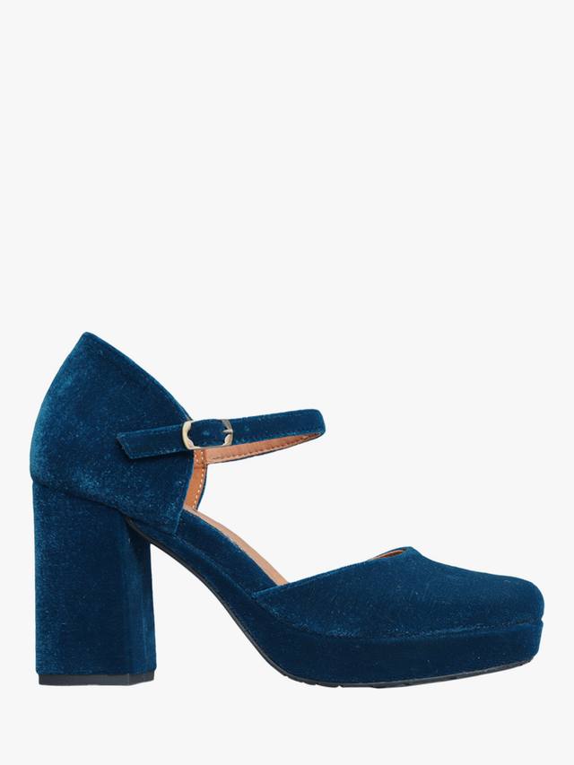 Viv бархатные Mary Janes на устойчивом каблуке Esska, Blue Velvet