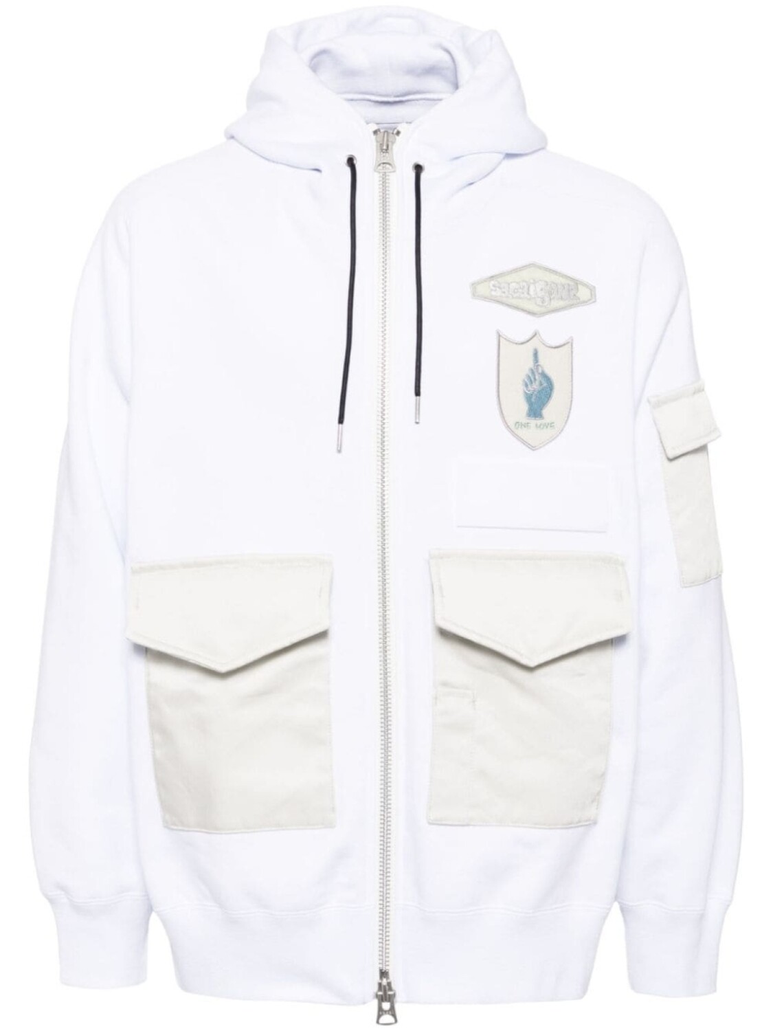 

Толстовка с капюшоном и логотипом sacai, белый