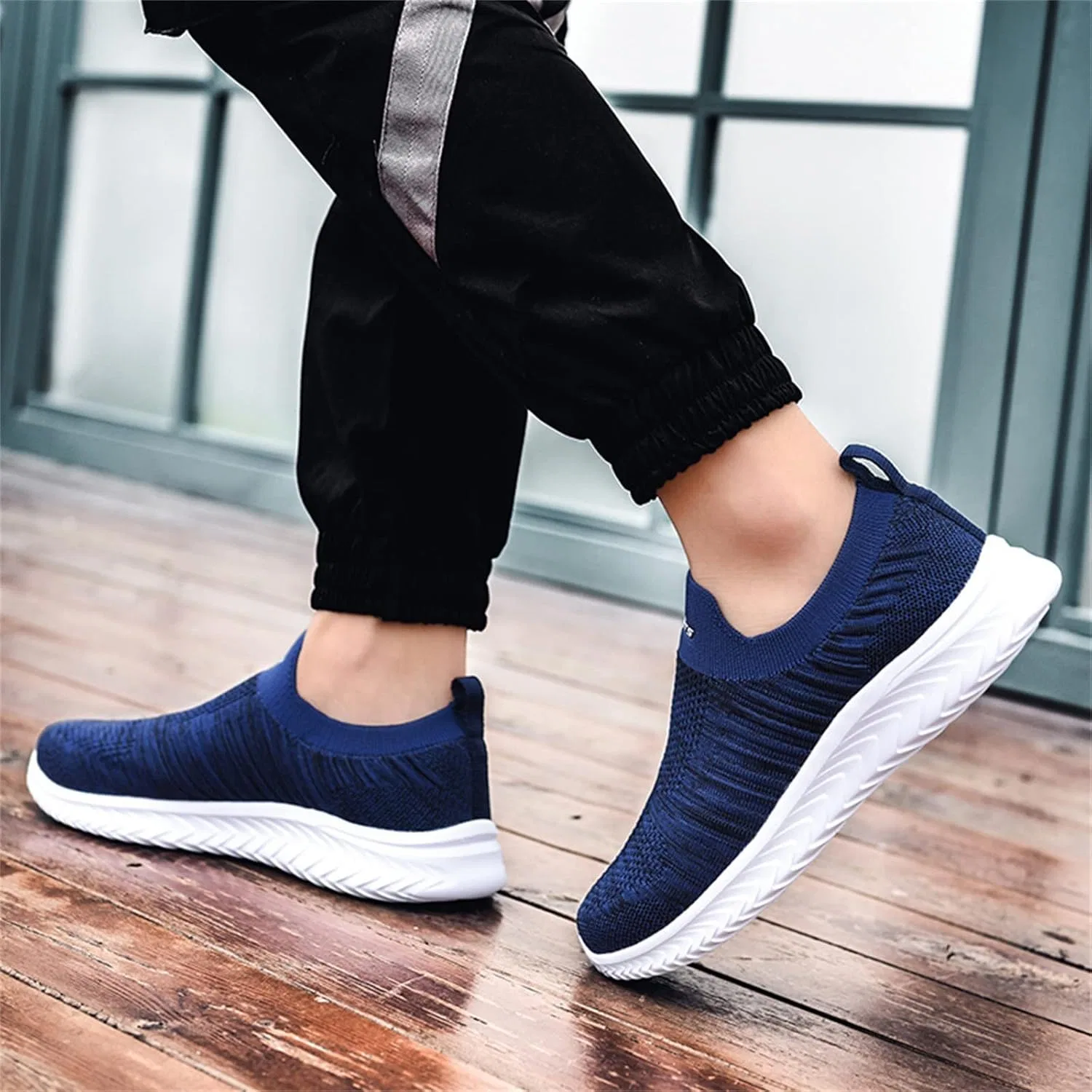 Мужские модные летние кроссовки Lite Adapt из сетчатой ​​ткани, дышащие, легкие, удобные, повседневные, на плоской подошве Generisch, Blue — фото 4