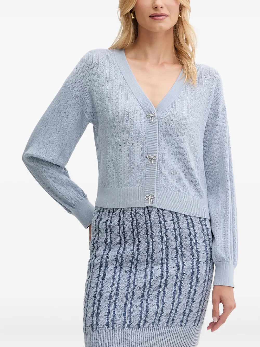 

Ажурный кардиган с бантами GUESS USA, синий