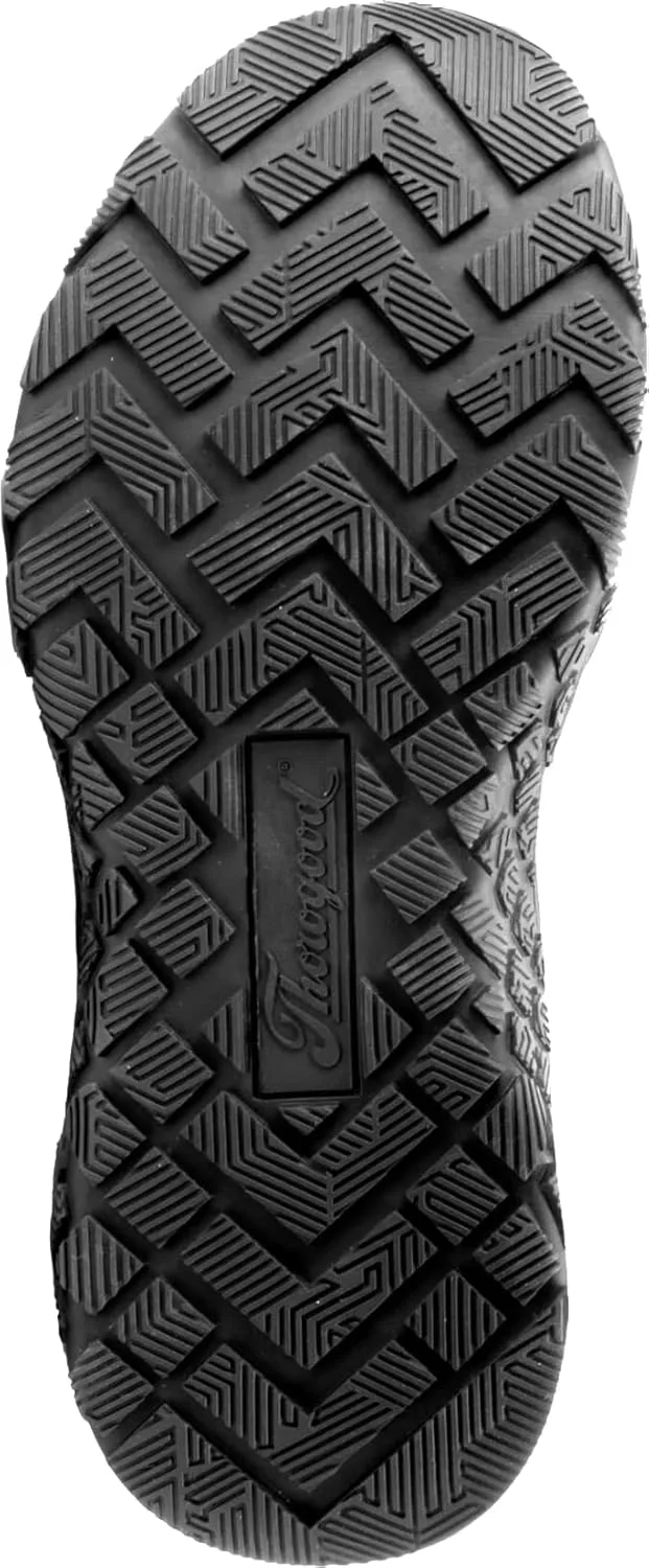 

Рабочие туфли Thorogood серии T800 с композитным носком для мужчин и женщин - прочный верх из черного трикотажа без металла с межподошвой из EVA и противоскользящей резиновой подошвой; соответствует стандарту EH, черный