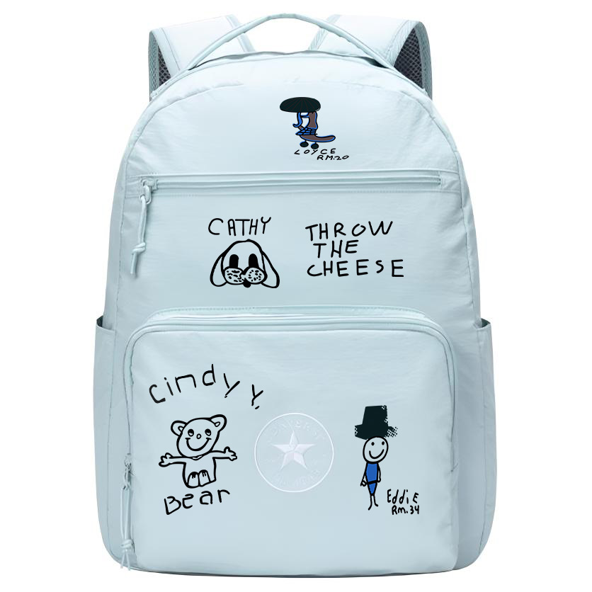 

Converse Полиамидный рюкзак с термопереносом унисекс туманно-голубой, Minimalist Style Graffiti