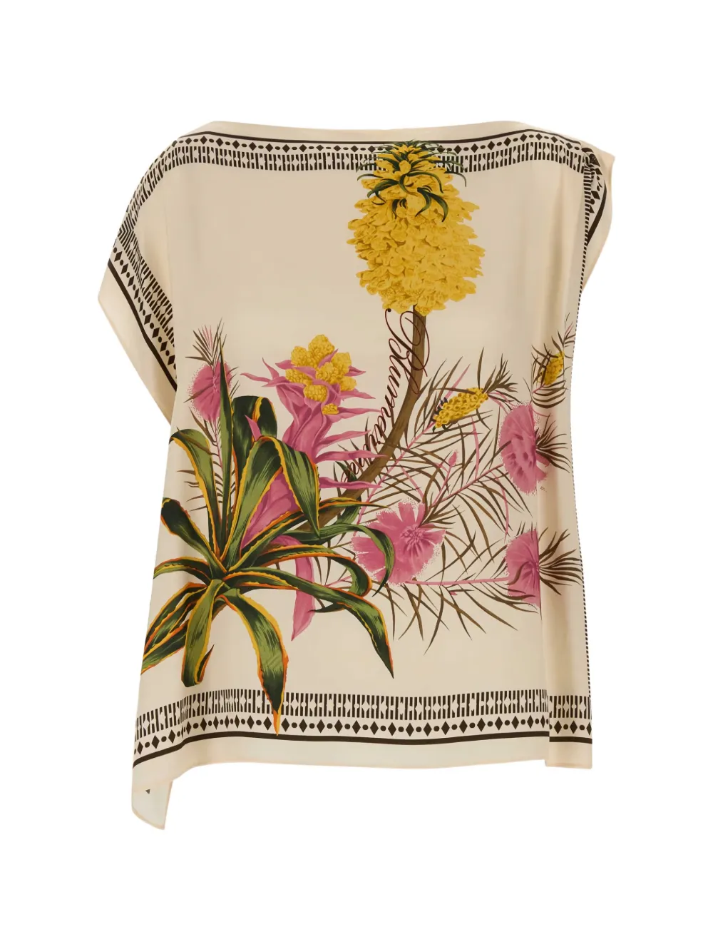 

Топ с принтом Blumarine, бежевый