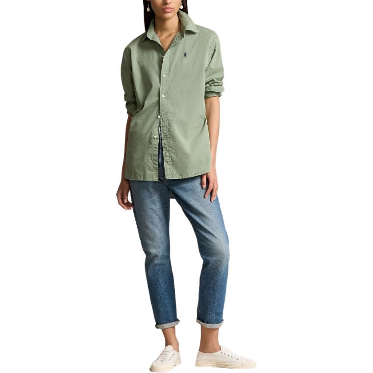 Polo Ralph Lauren Рубашка SS24 женская рабочая одежда Green — фото 4