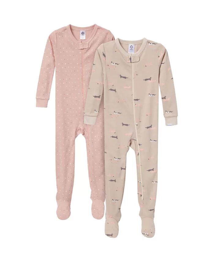

Пижама Snug Fit Footed для малышей, 2 шт., с изображением собак Gerber, коричневый